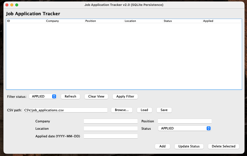Stage 4 — UI with SQLite persistence