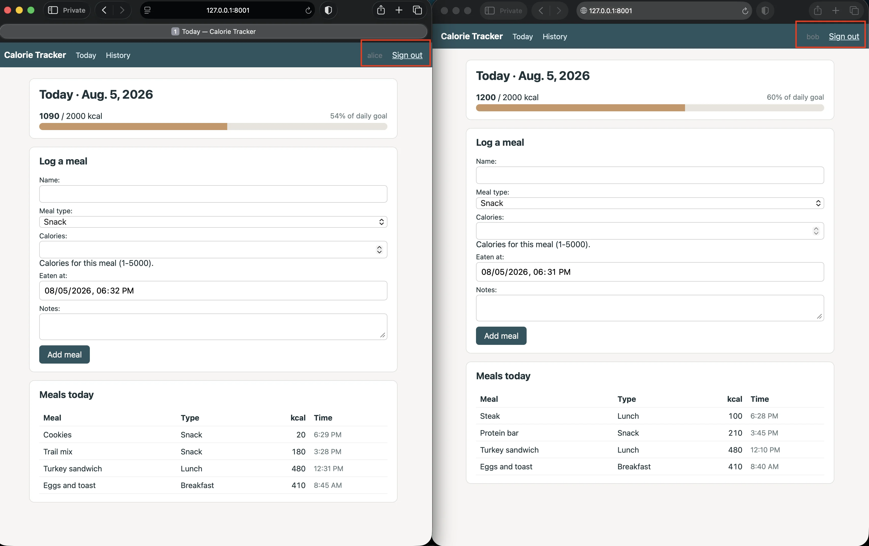 Calorie Tracker Stage 2 screenshot 2