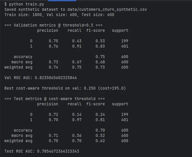 Training CLI run