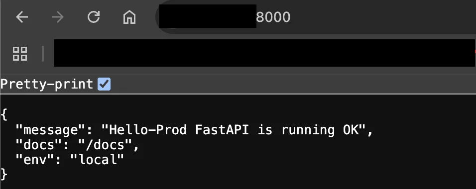 Root endpoint JSON