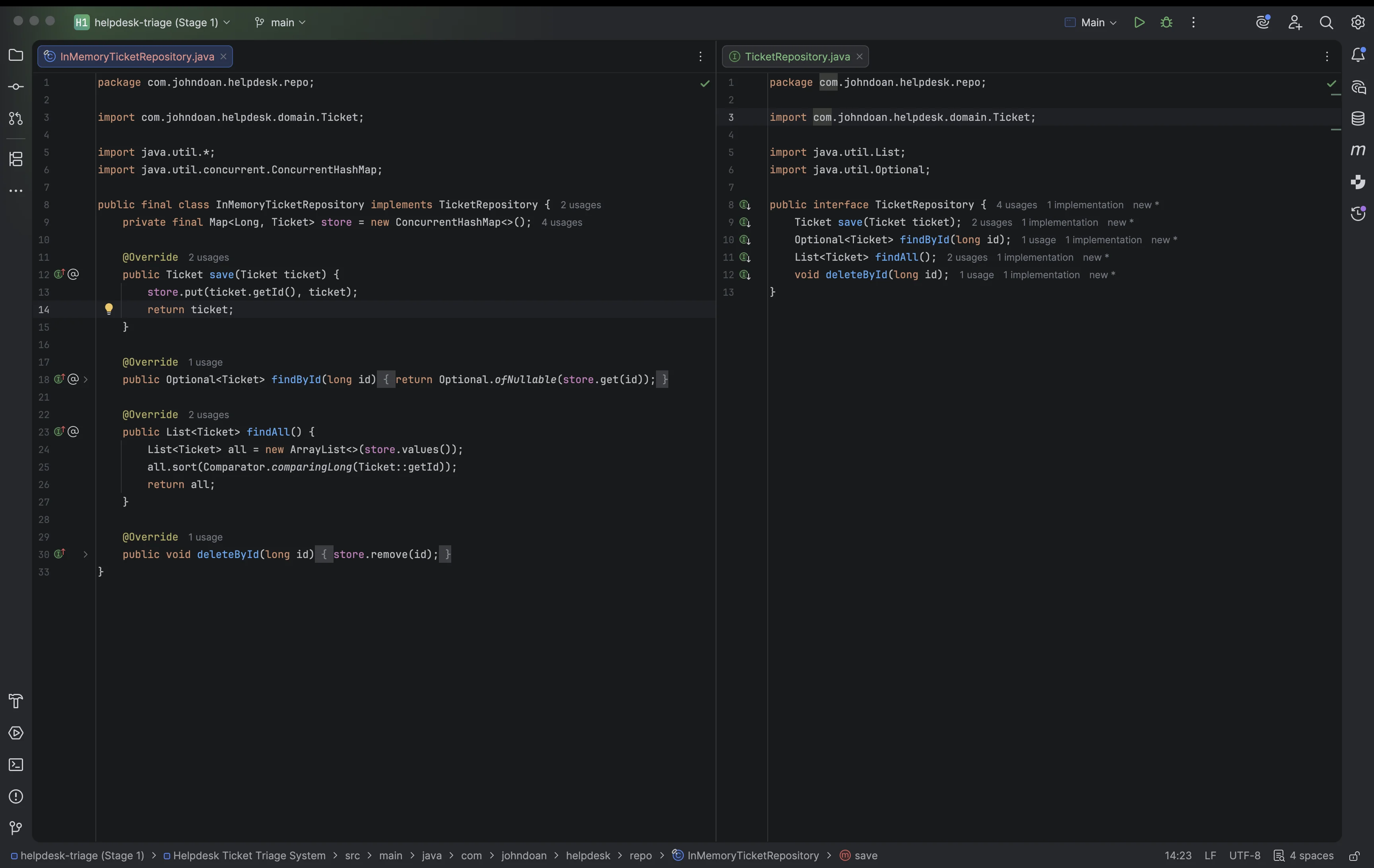 Stage 1 — repository layer