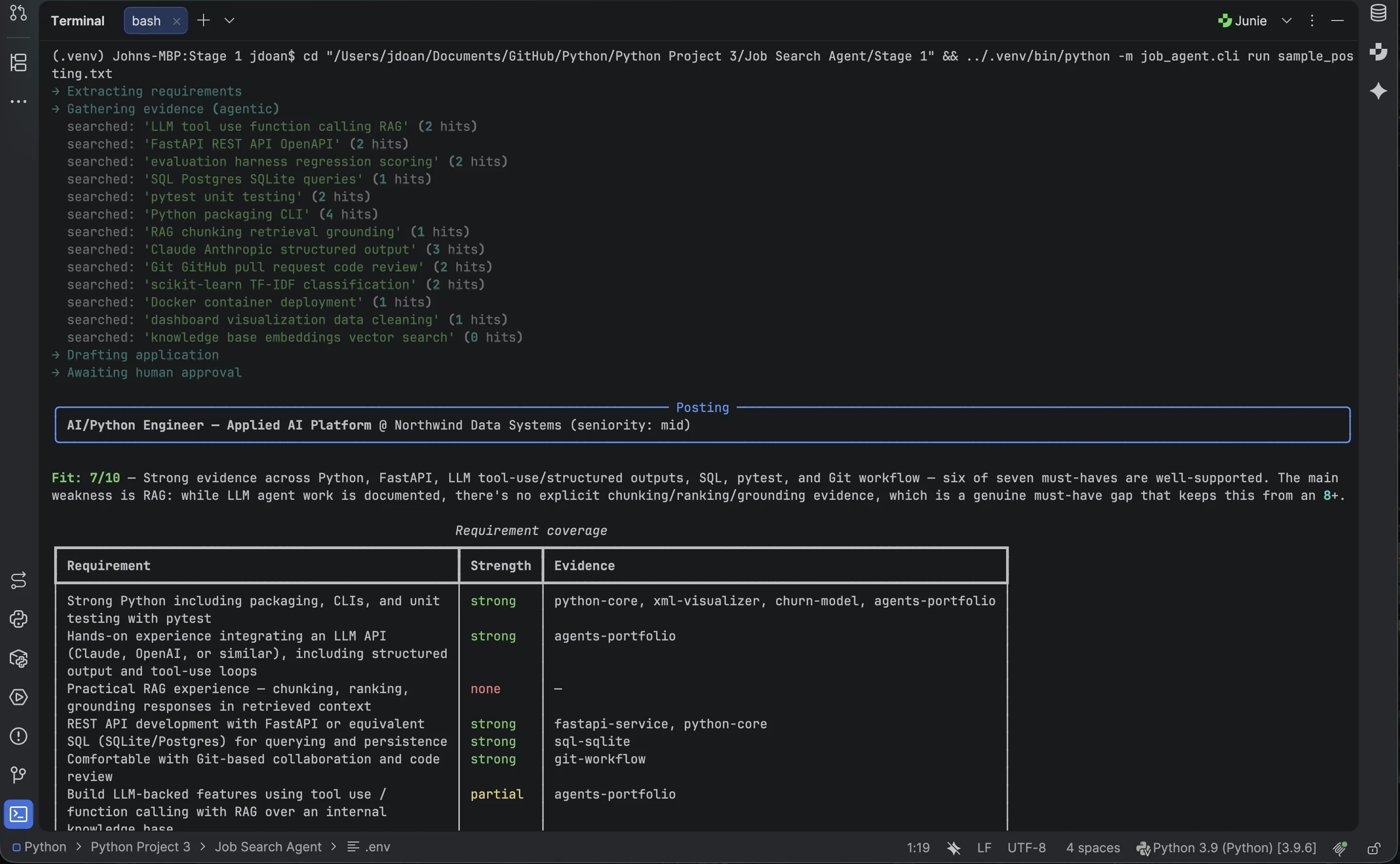 Job Search Agent Stage 1 screenshot 1