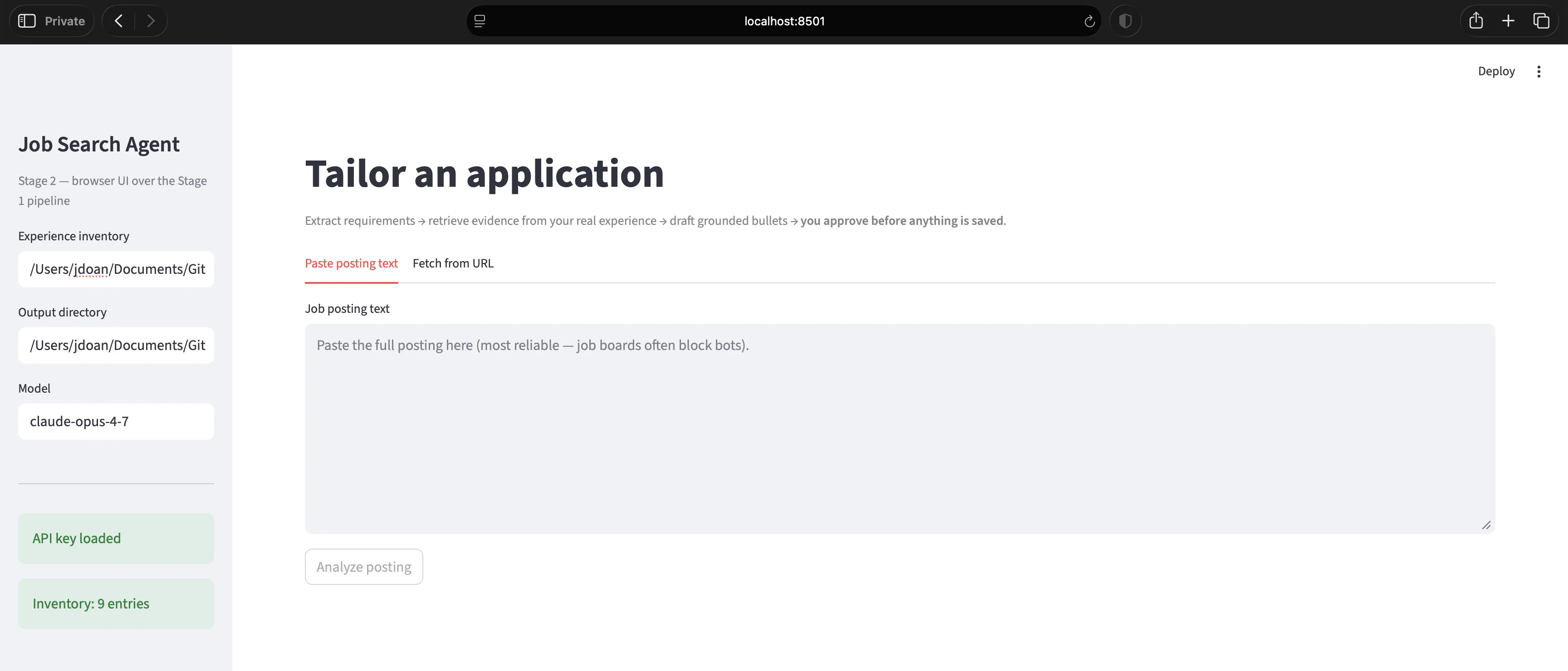 Job Search Agent Stage 2 screenshot 1