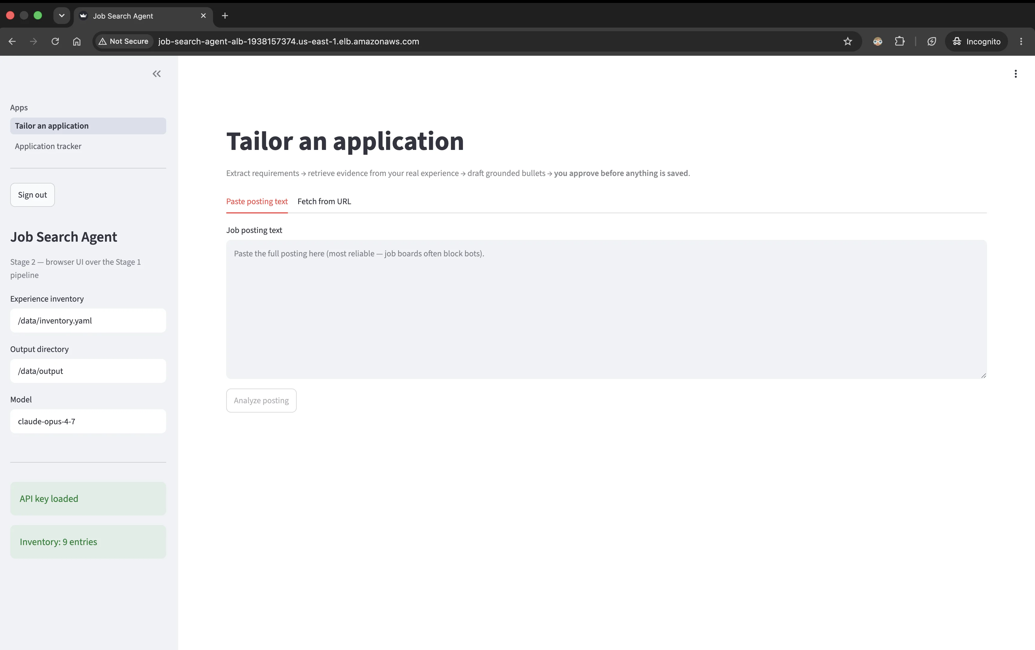 Job Search Agent Stage 5 screenshot 1