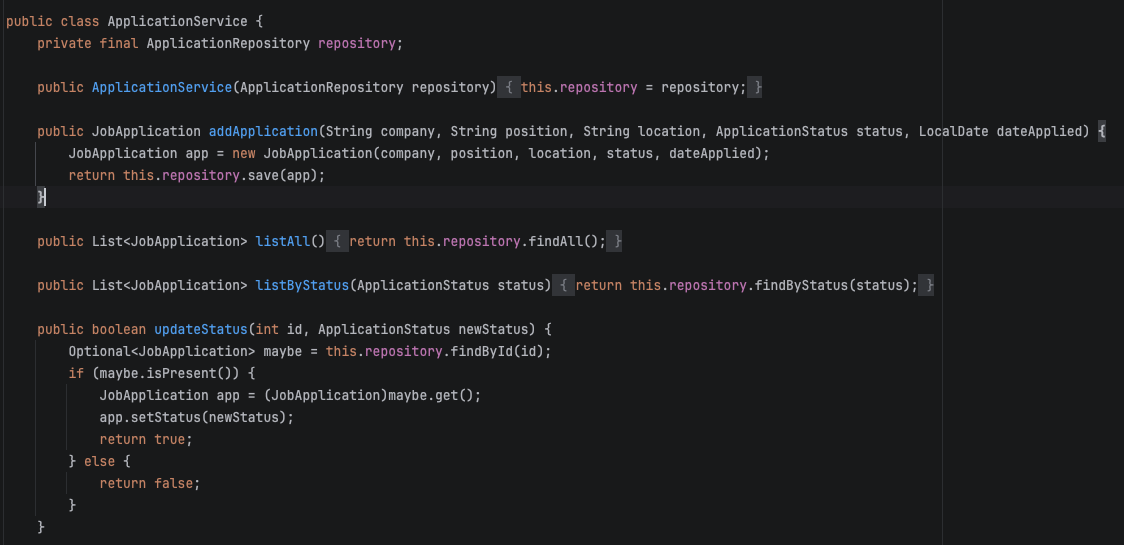 Stage 1 — service layer