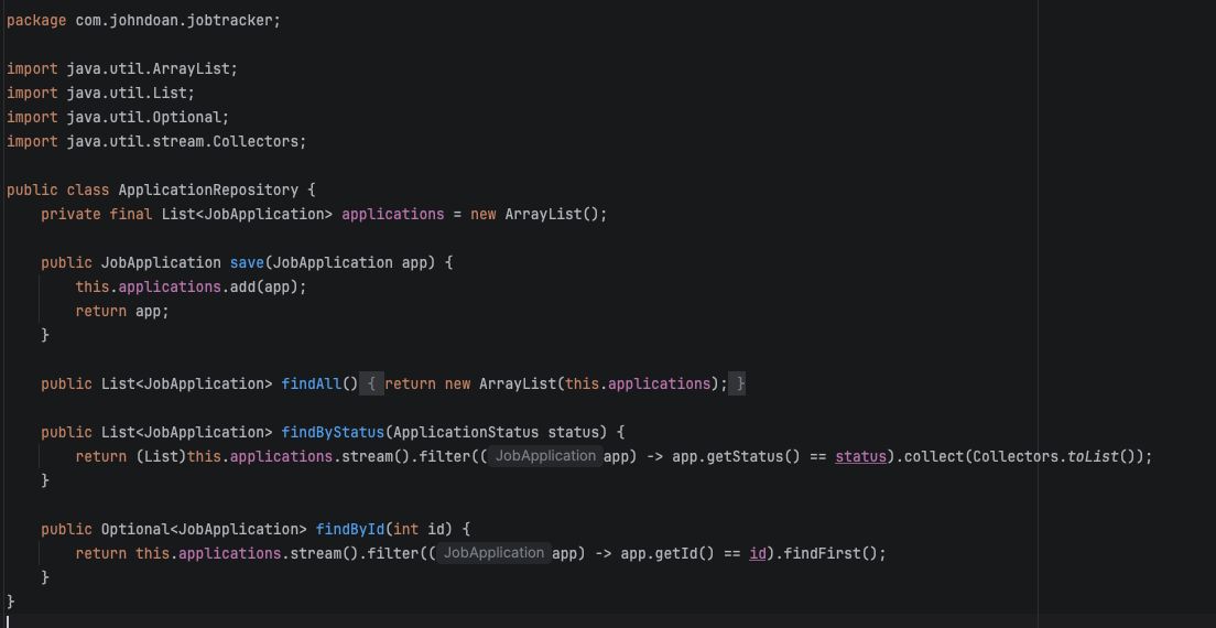 Stage 1 — repository layer