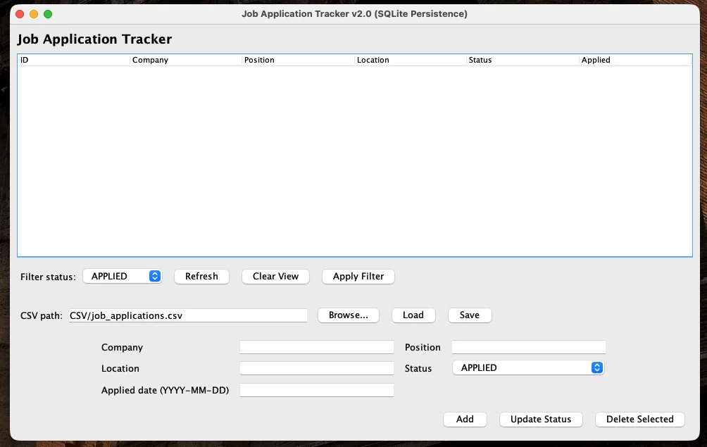 Stage 4 — UI with SQLite persistence