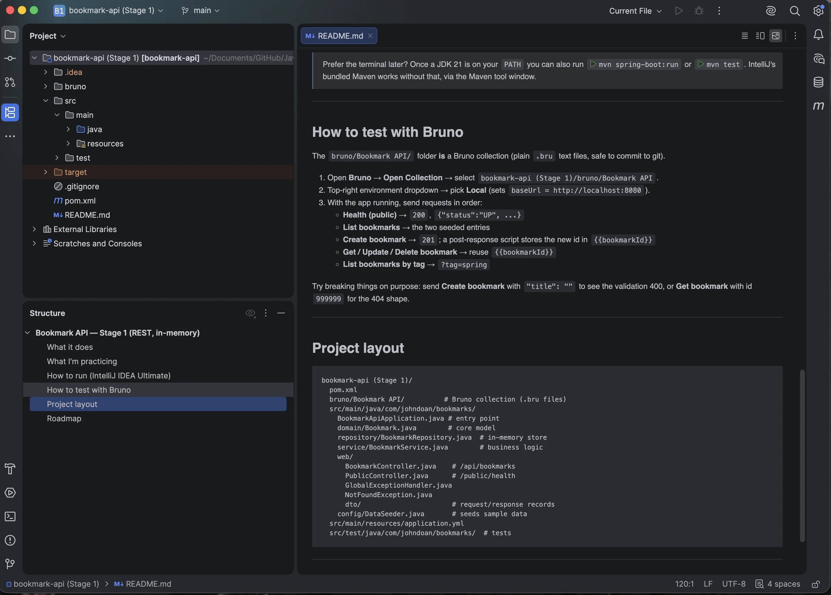 Stage 1 — IntelliJ project structure
