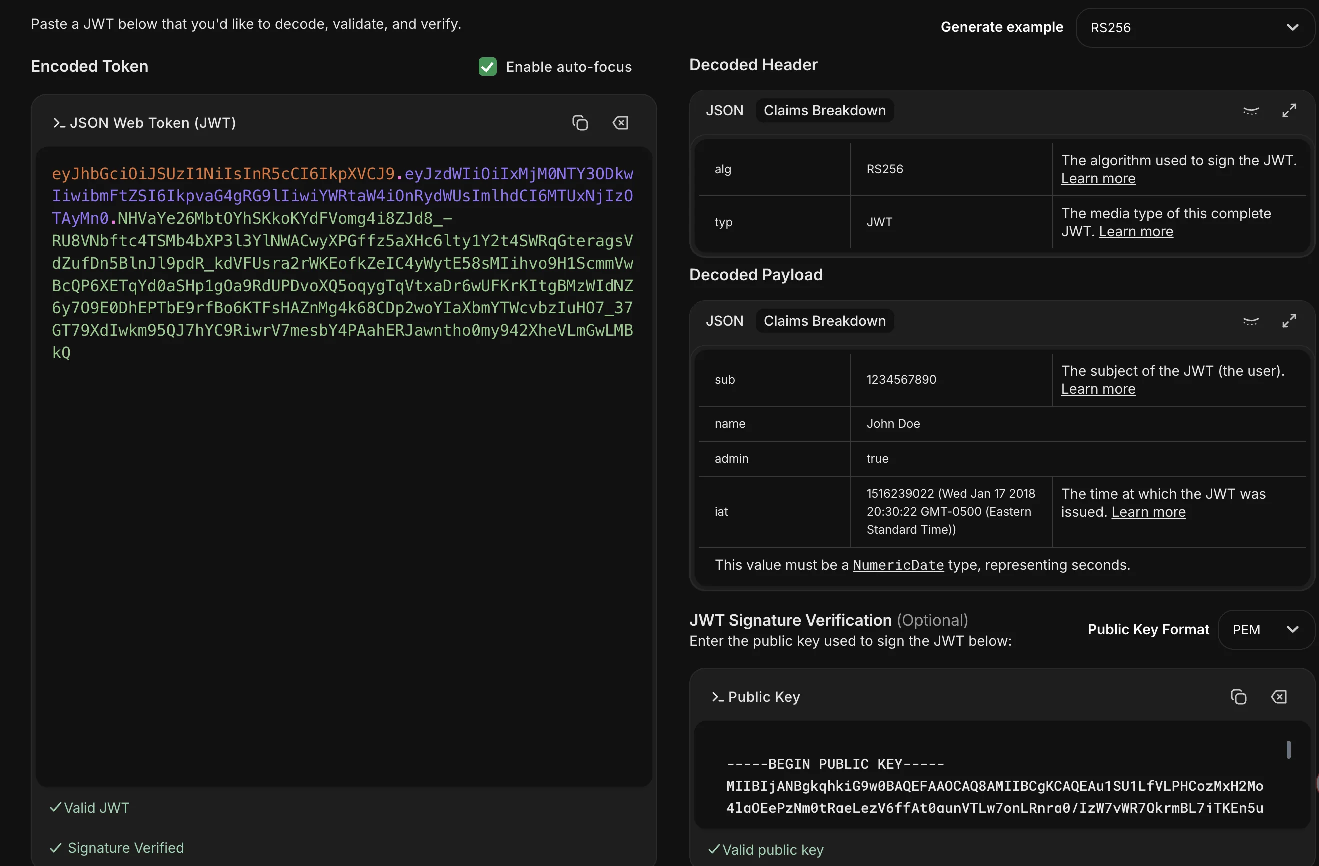 Stage 2 — JWT decoded on jwt.io