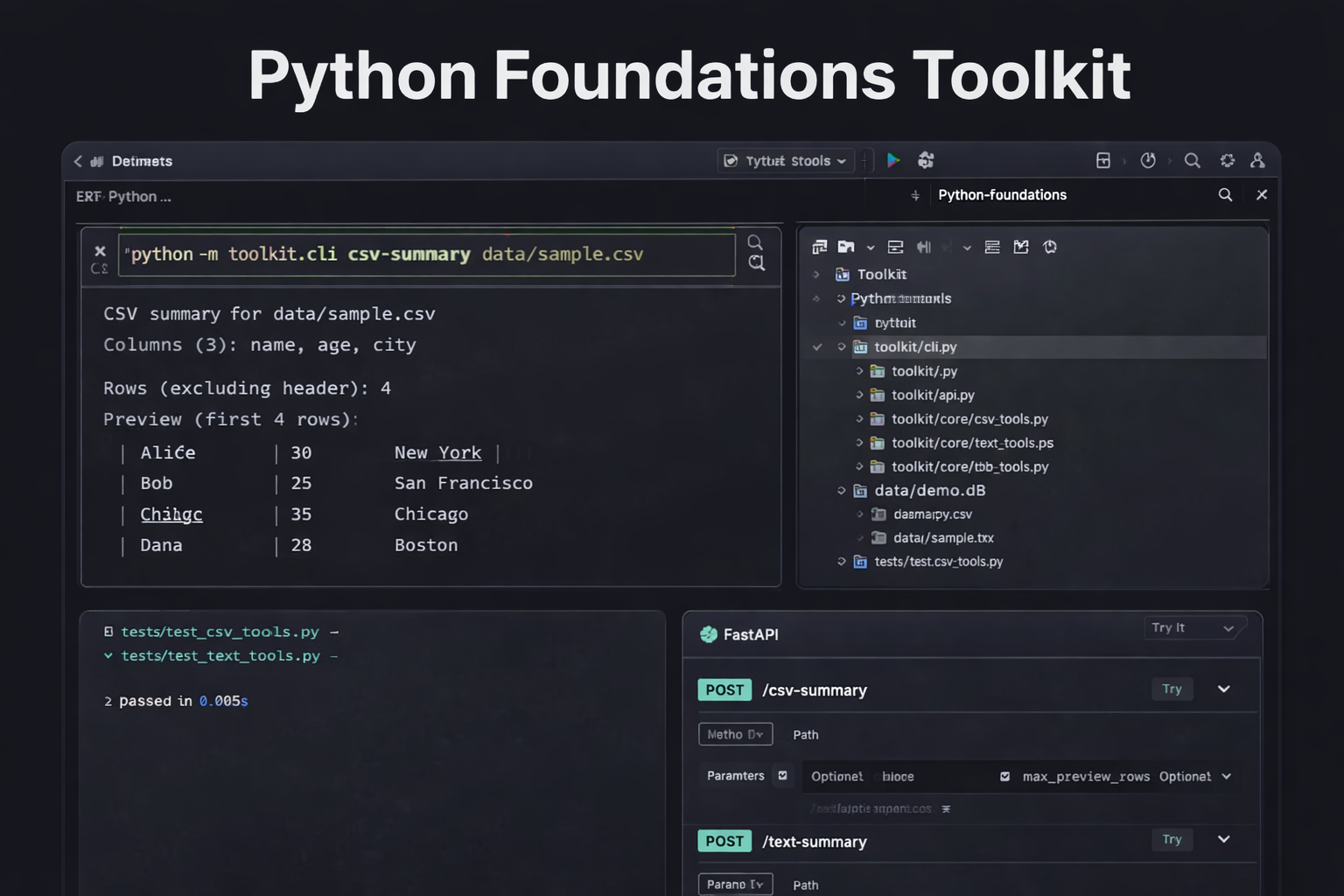 Python Foundations Toolkit overview