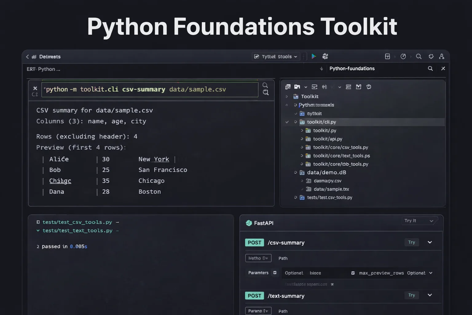 Python Foundations Toolkit overview