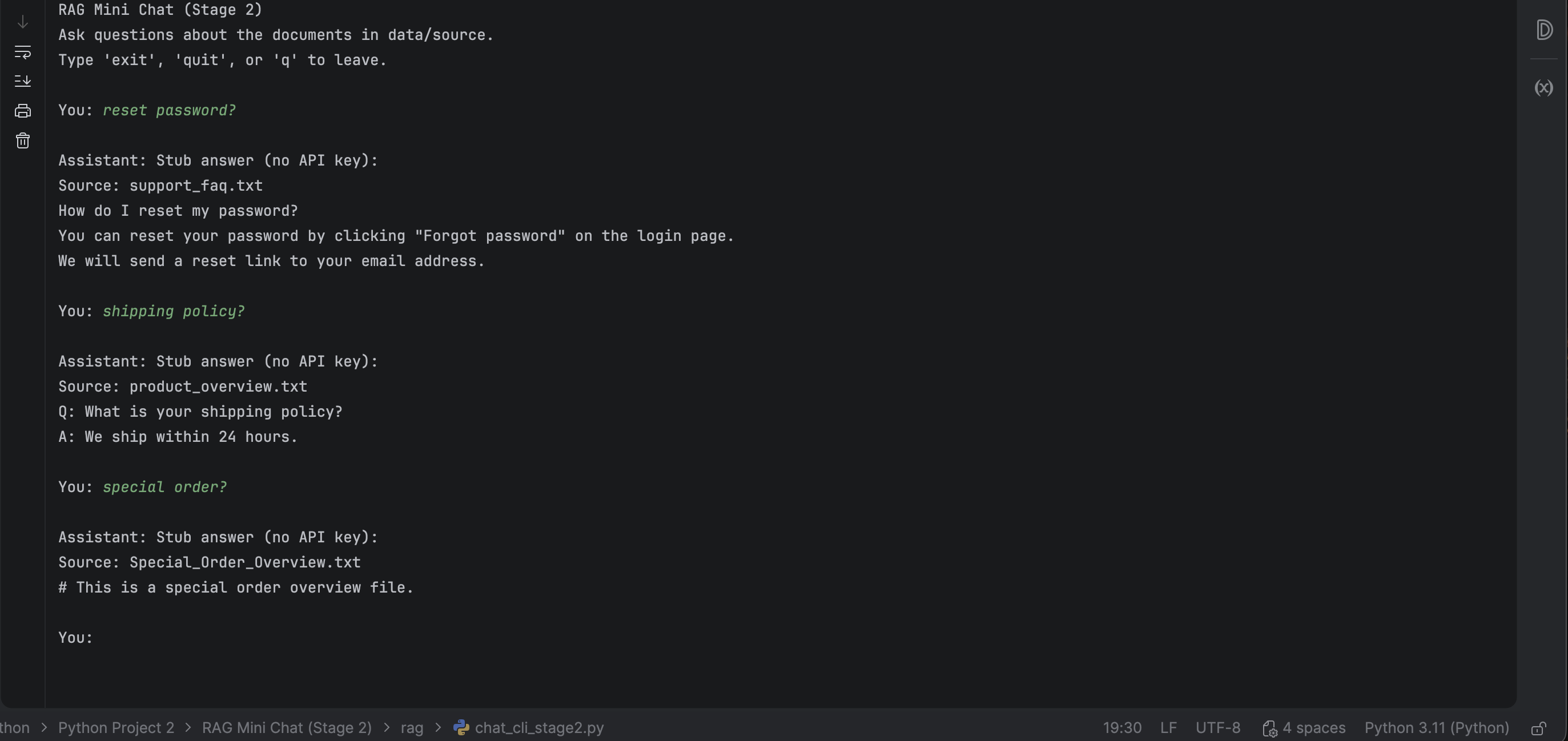 RAG Stage 2 screenshot 3