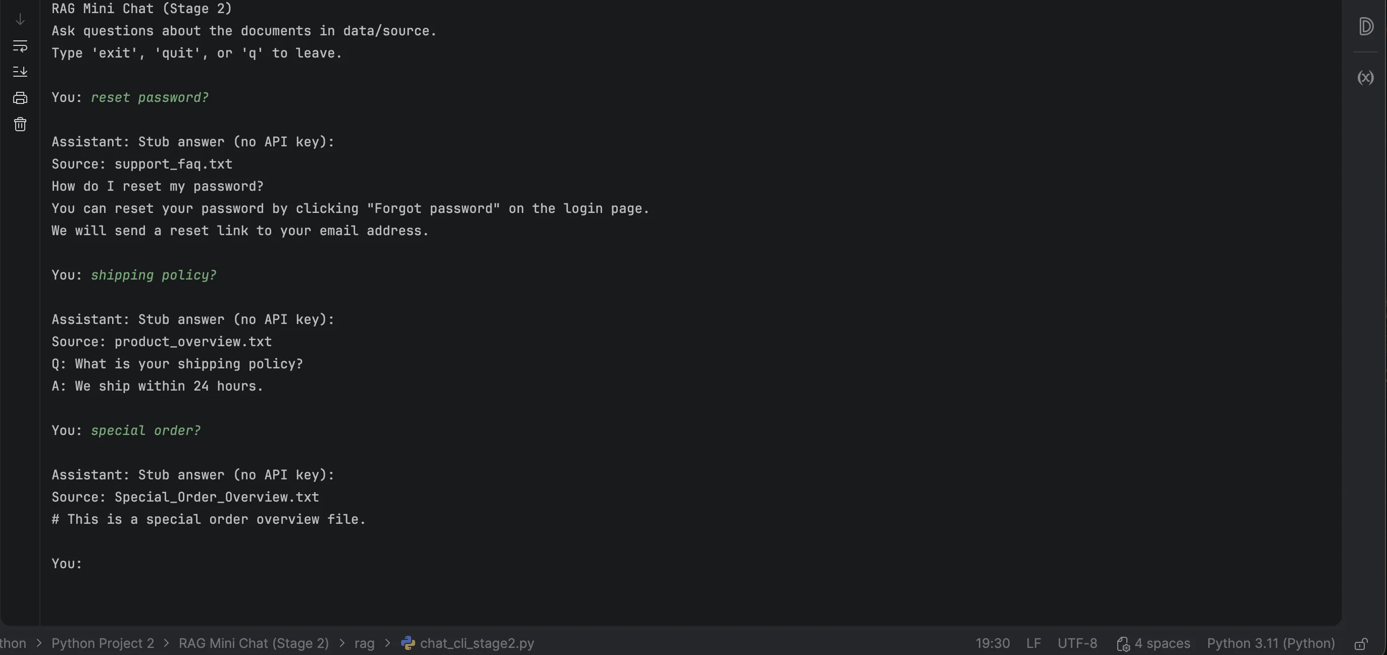 RAG Stage 2 screenshot 3