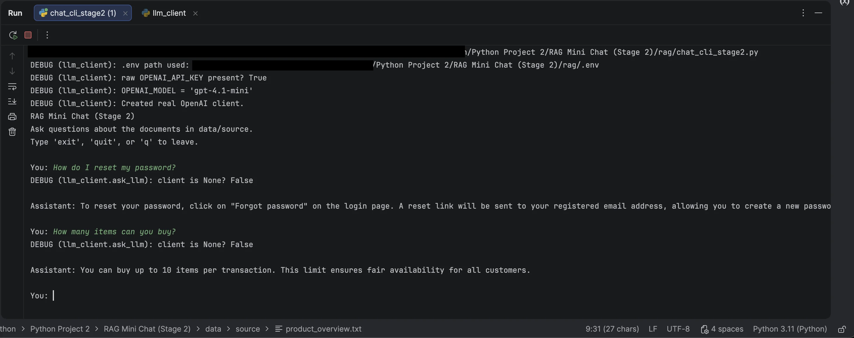 RAG Stage 2 screenshot 4