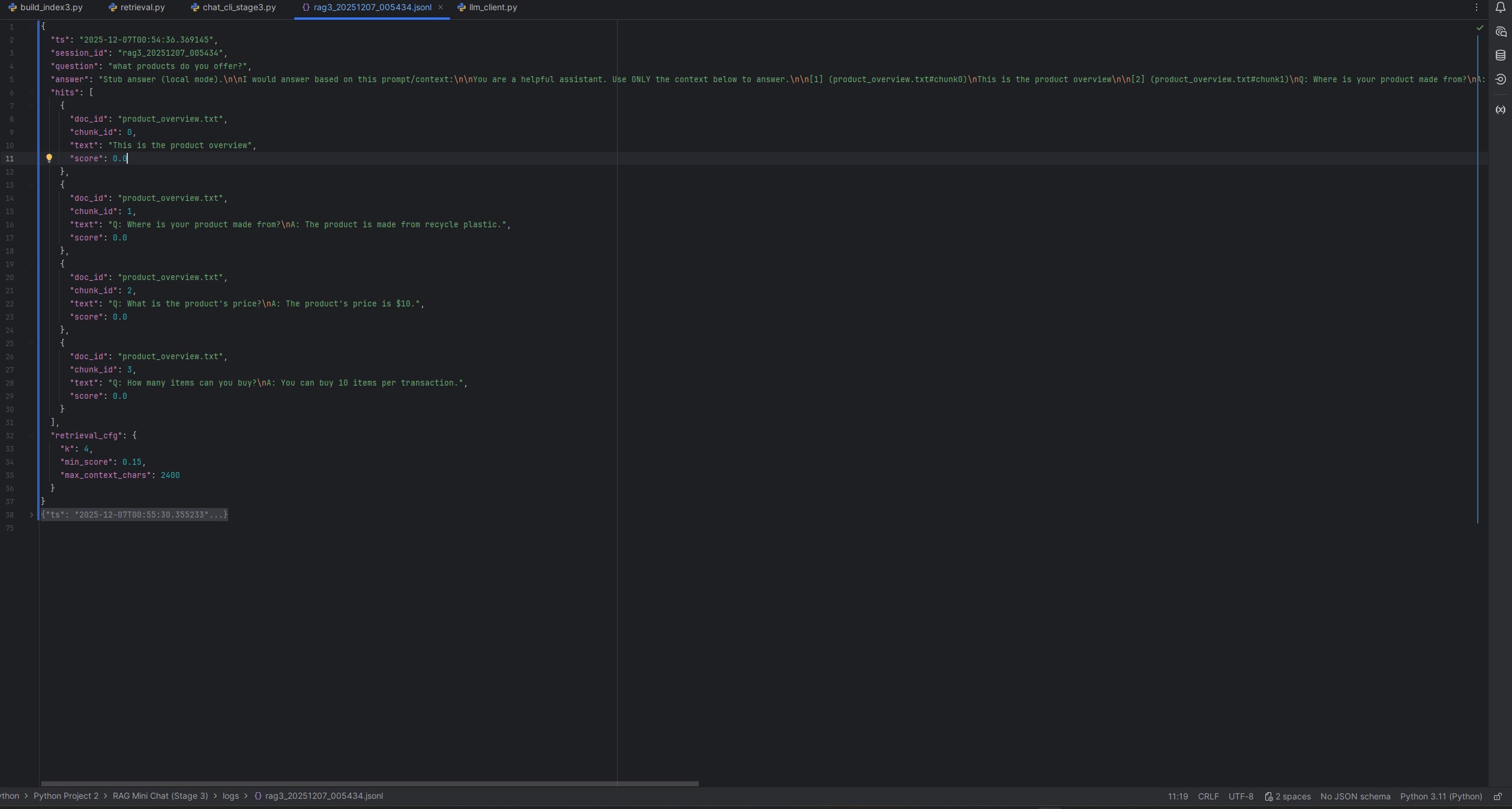 RAG Stage 3 screenshot 2