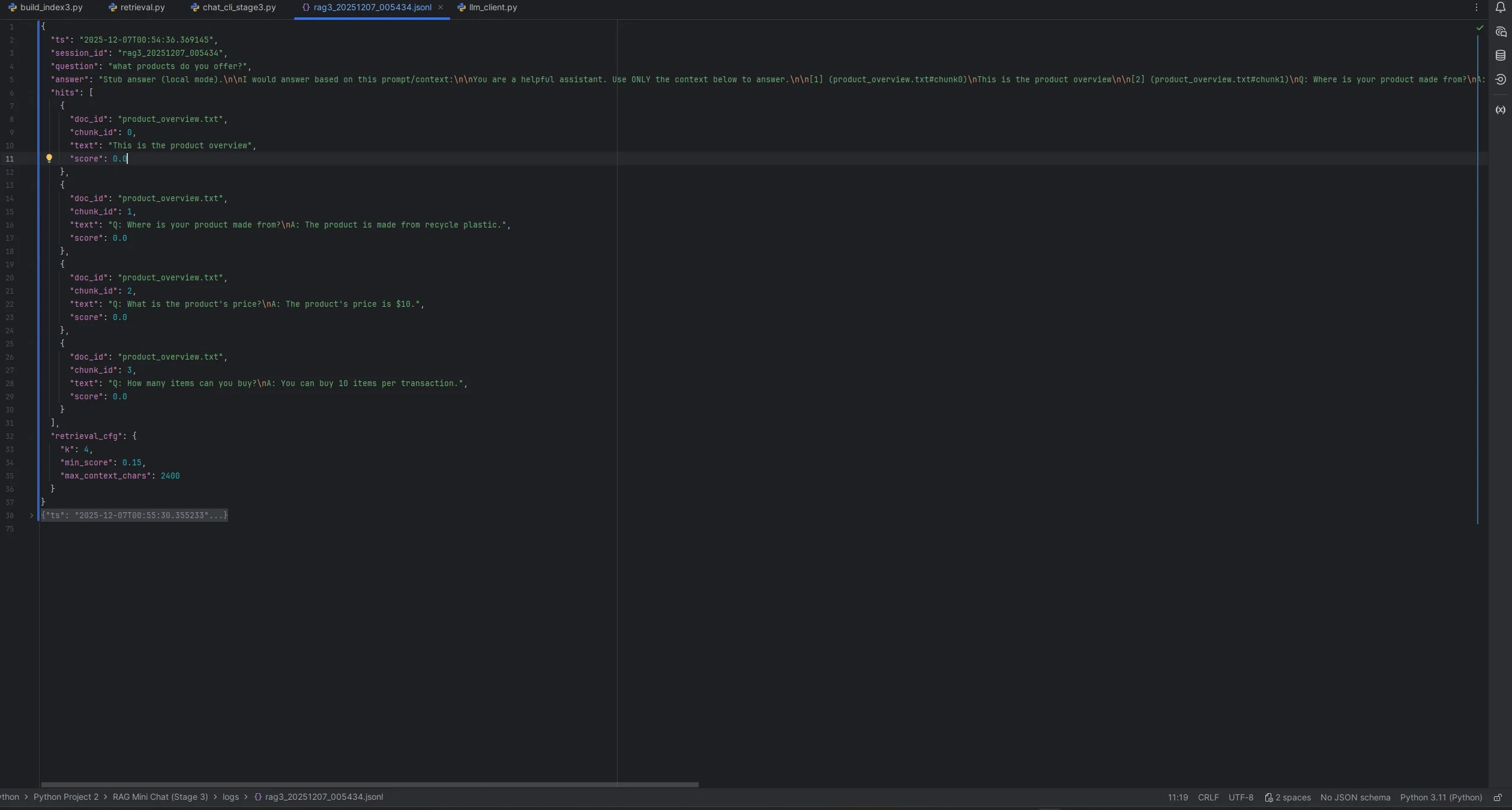 RAG Stage 3 screenshot 2