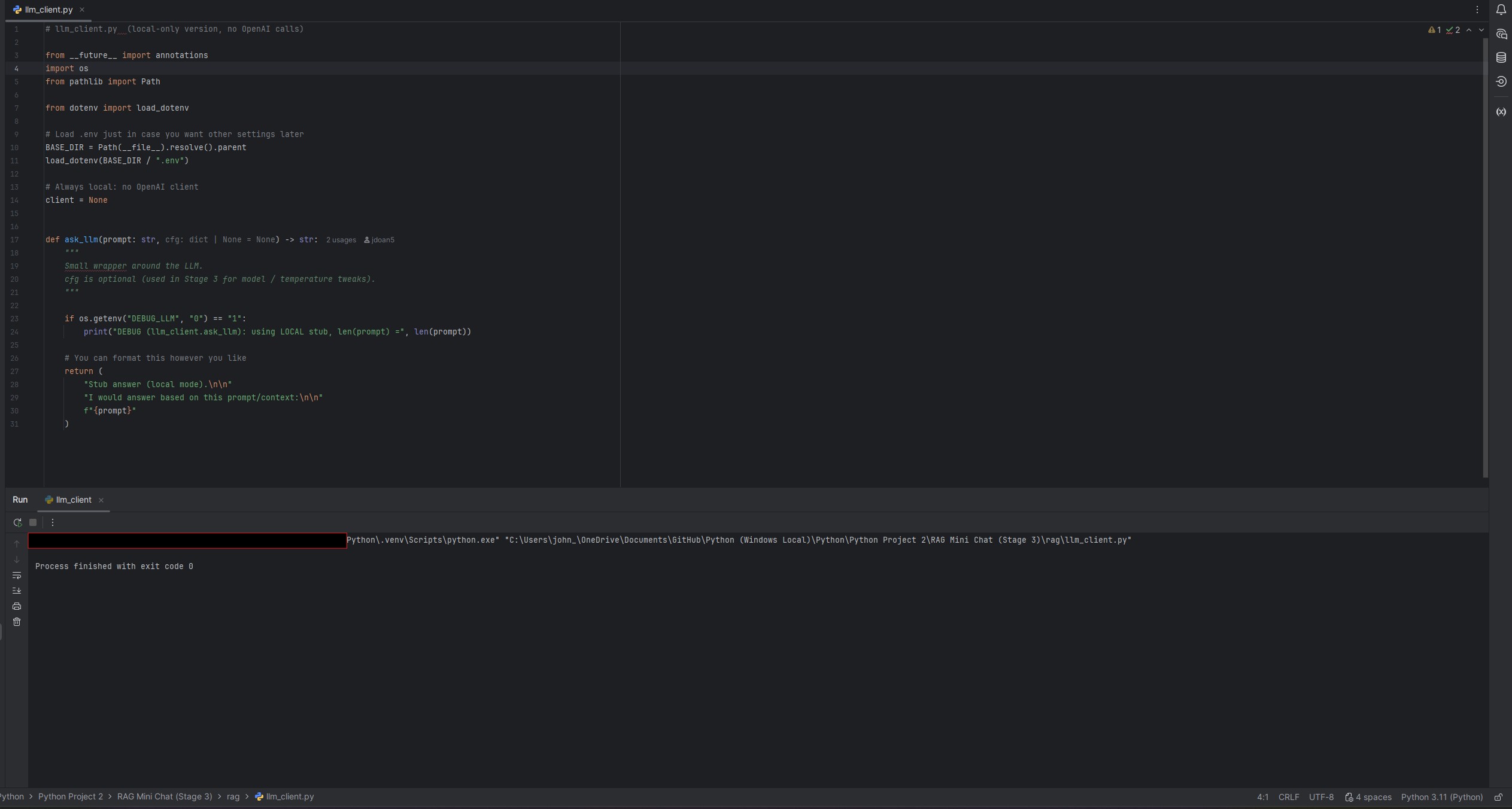 RAG Stage 3 screenshot 4
