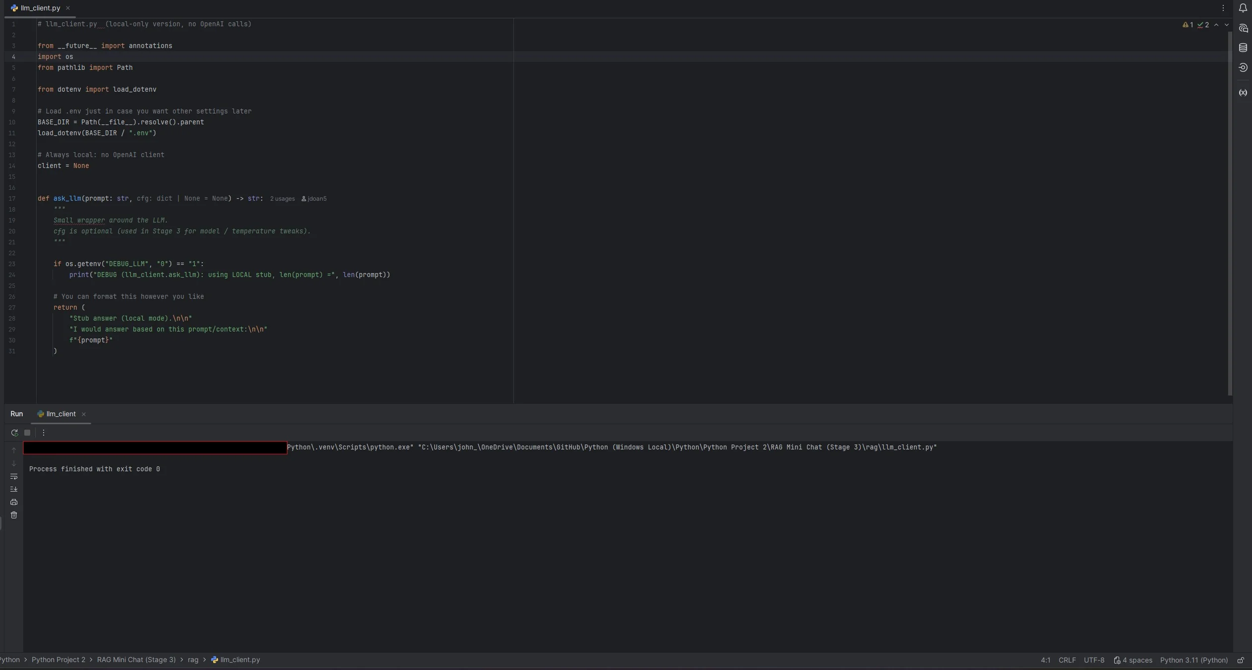 RAG Stage 3 screenshot 4