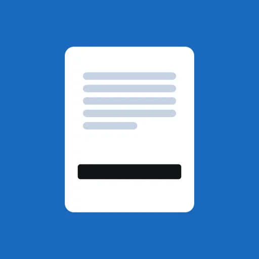 Clean Sheet PDF app icon — a white page with a black redaction bar struck through it