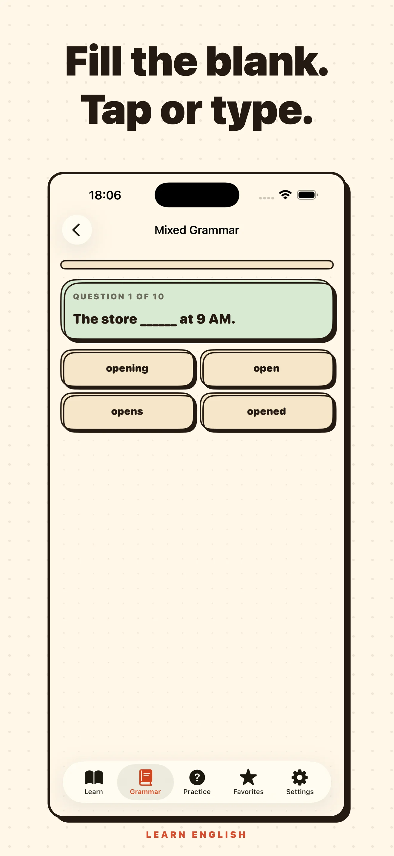Learn English: Pronunciation — fill-in-the-blank grammar quiz