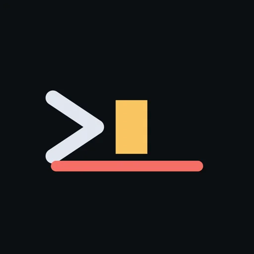 Stderr app icon - a shell prompt and cursor above a red rule